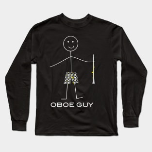 Funny Mens Oboe Design Long Sleeve T-Shirt